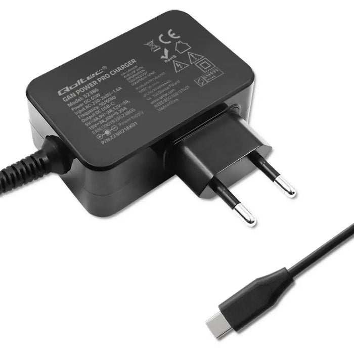 Зарядно устройство Qoltec 52386 GaN POWER PRO | 1xUSB-C