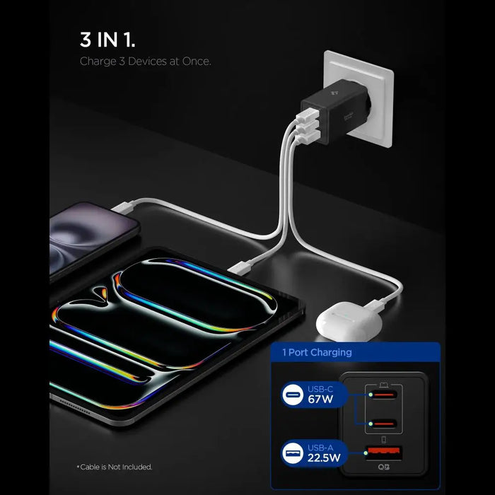 Зарядно устройство Spigen Essential EE673EU с 3 порта