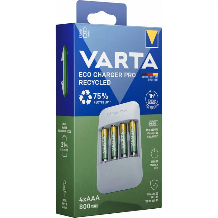 Зарядно устройство Varta Eco Charger Pro 56813 AAA 4 Батерии