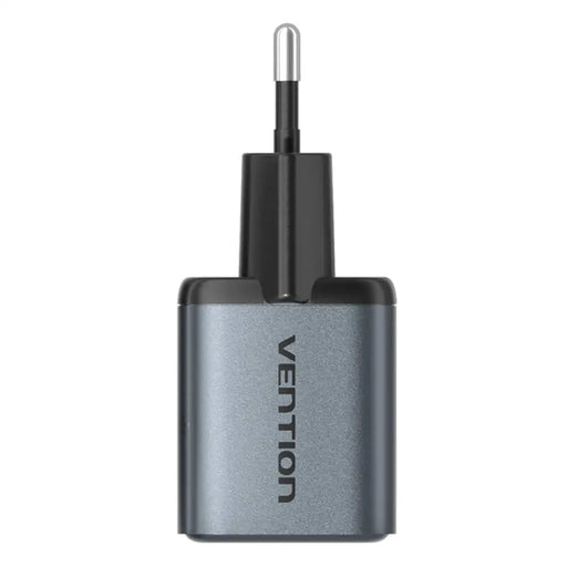 Зарядно Vention USB C + USB A 30W GaN сиво