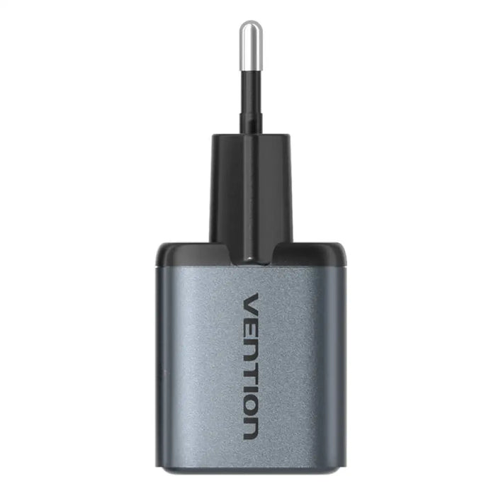 Зарядно Vention USB C + USB A 30W GaN сиво