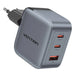 Зарядно Vention USB-C + C + A 70W GaN сиво