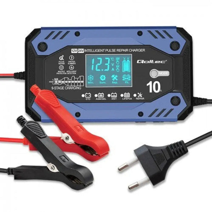 Зарядно за автомобилен акумулатор Qoltec 52482 12/24 V