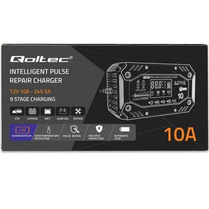 Зарядно за автомобилен акумулатор Qoltec 52482 12/24 V