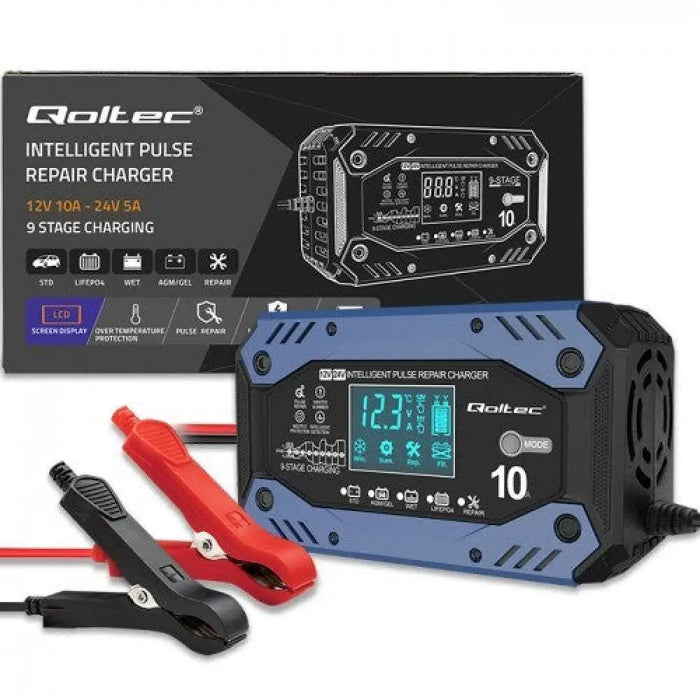 Зарядно за автомобилен акумулатор Qoltec 52482 12/24 V