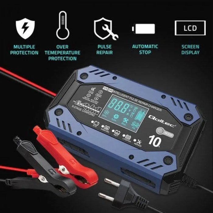 Зарядно за автомобилен акумулатор Qoltec 52482 12/24 V