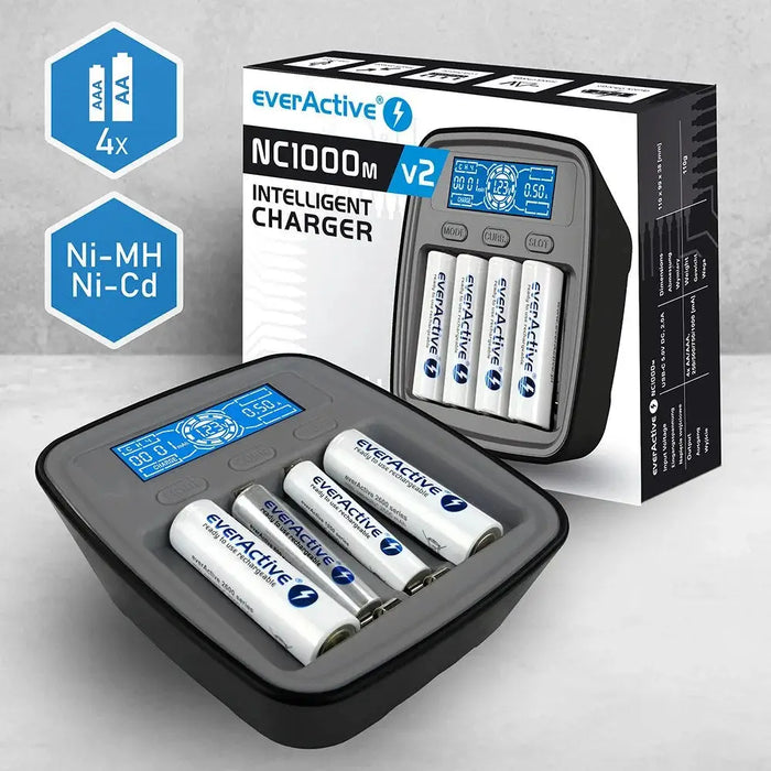 Зарядно за батерии Ni-MH USB-C everActive NC1000MV2