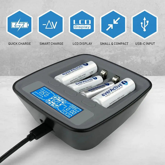 Зарядно за батерии Ni-MH USB-C everActive NC1000MV2