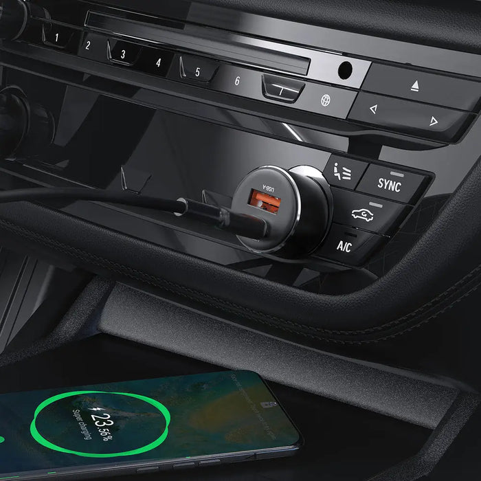 Зарядно за кола Acefast B12 60W USB-A / USB-C - черно