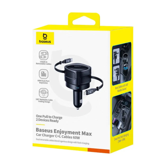 Зарядно за кола Baseus Enjoyment Max с USB C + Lightning