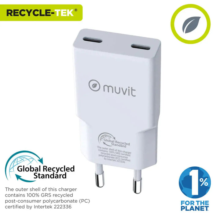 Зарядно за кола Muvit for Change HC-263C Бял 30 W