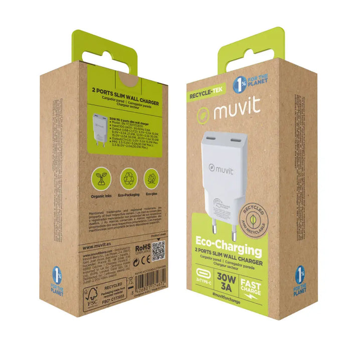 Зарядно за кола Muvit for Change HC-263C Бял 30 W