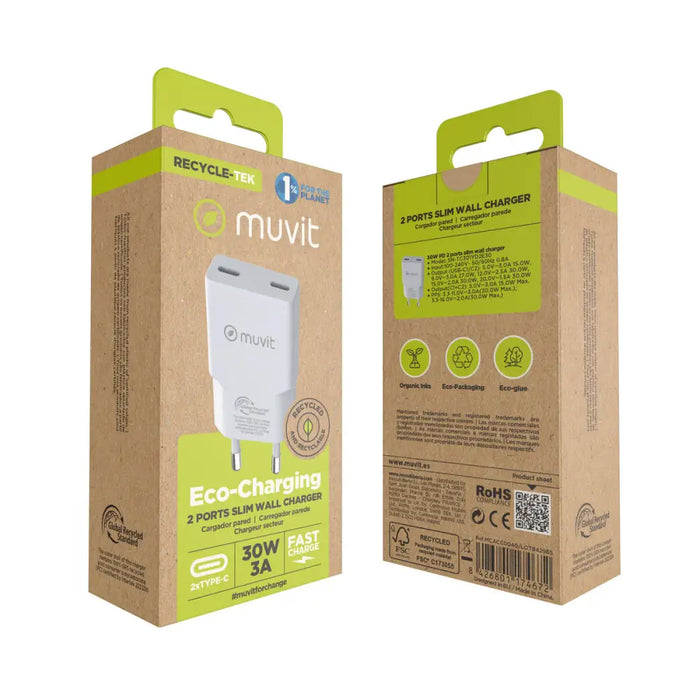 Зарядно за кола Muvit for Change HC-263C Бял 30 W