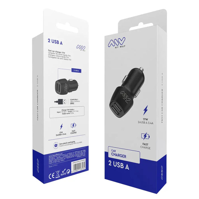 Зарядно за кола Myway Черен 15 W