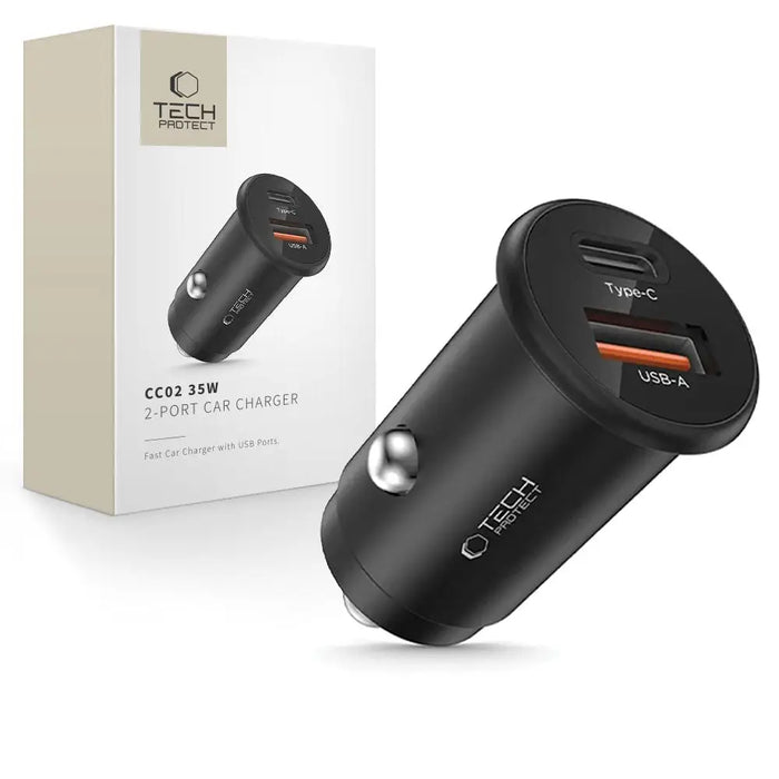 Зарядно за кола Tech-Protect CC02 35W 2-портово USB-C