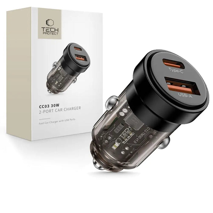 Зарядно за кола Tech-Protect CC03 30W с 2 порта USB-A
