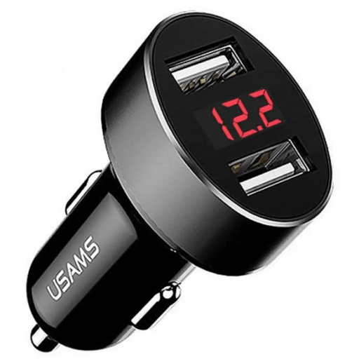 Зарядно за кола Usams C1 2.1A Digital Display CC45GC01черно