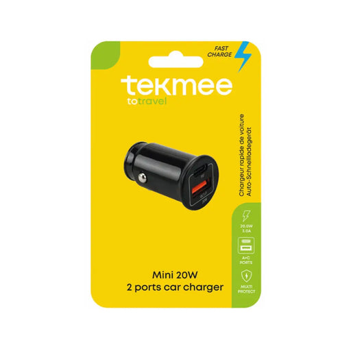 ЗАРЯДНО ЗА КОЛА USB A + C 20W/3.0A TEKMEE