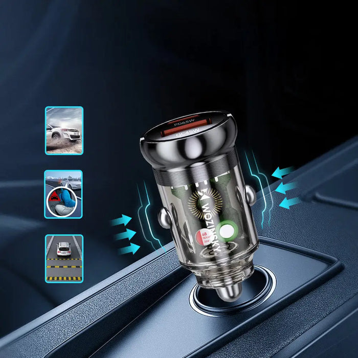 Зарядно за кола Wozinsky 65W USB-C PD 65W / USB-A 45W QC