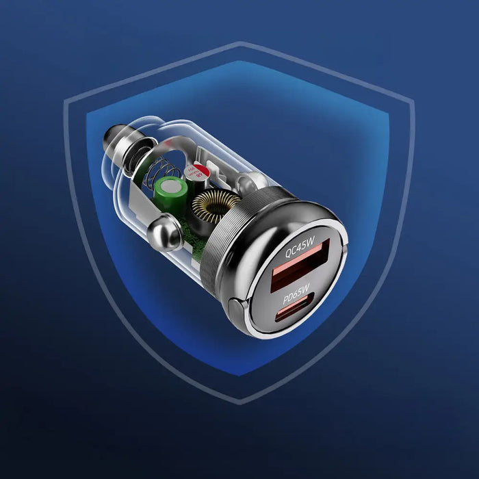 Зарядно за кола Wozinsky 65W USB-C PD 65W / USB-A 45W QC