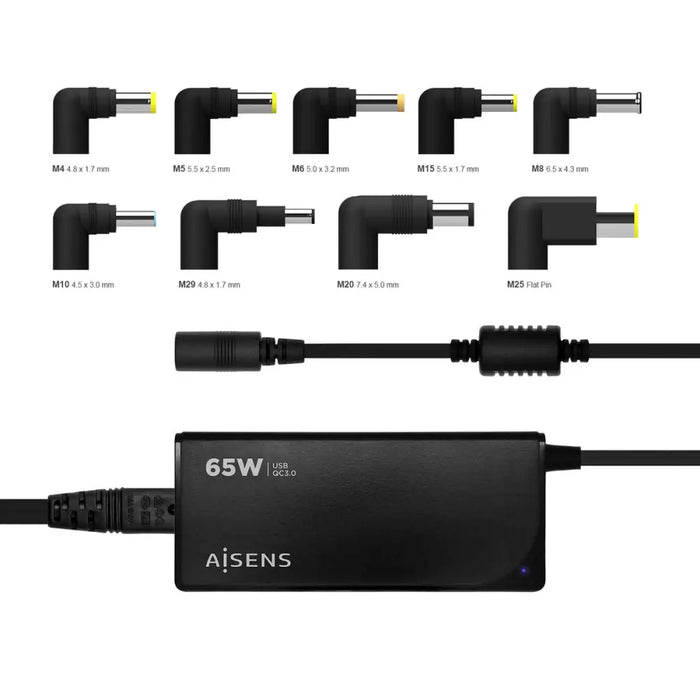 Зарядно за лаптоп Aisens ASLC-65WAUTO-BK 65 W