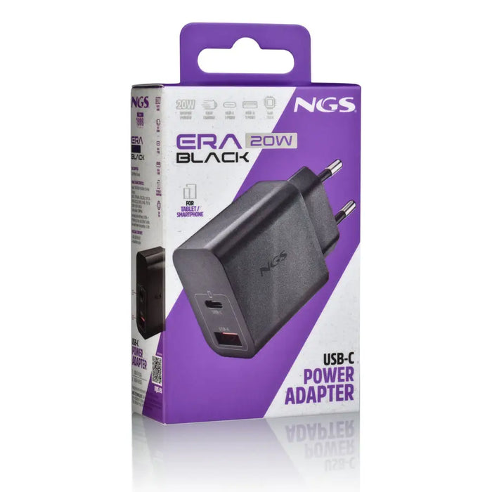 Зарядно за лаптоп NGS ERA20WBLACK 20 W Черен