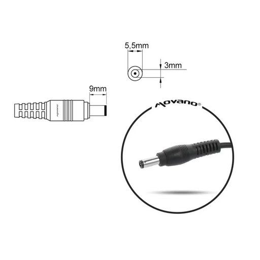зарядно за лаптоп mitsu 19v 3.16a (5.5x3.0 pin) - samsung