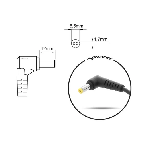зарядно за лаптоп mitsu 19v 4.74a (5.5x1.7) - acer 90W