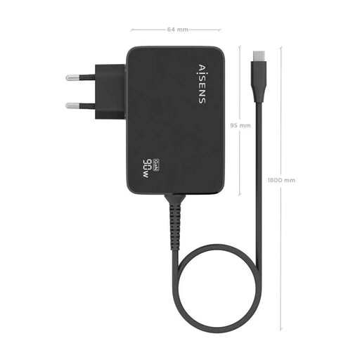 Зарядно за стена Aisens ASCH-1PD90WL034-BK Черен 90 W (1