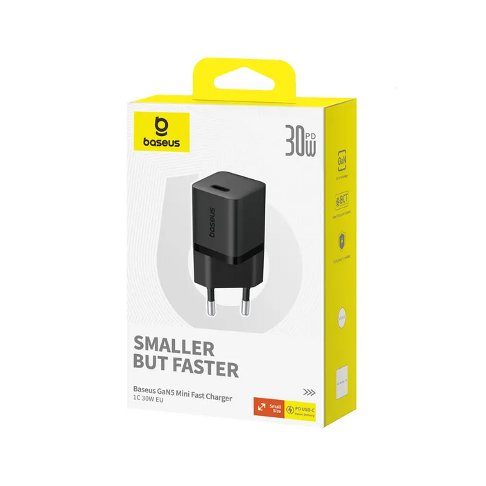 Зарядно за стена Baseus GaN5 30W USB-C EU - черно