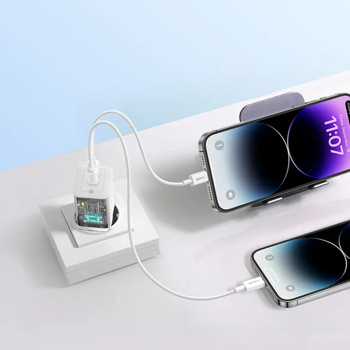 Зарядно за стена Baseus GaN5 Pro 40W 2xUSB-C - бяло