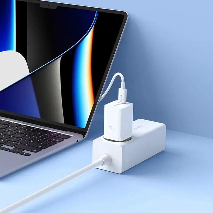 Зарядно за стена Baseus GaN5 Pro 40W 2xUSB-C - бяло