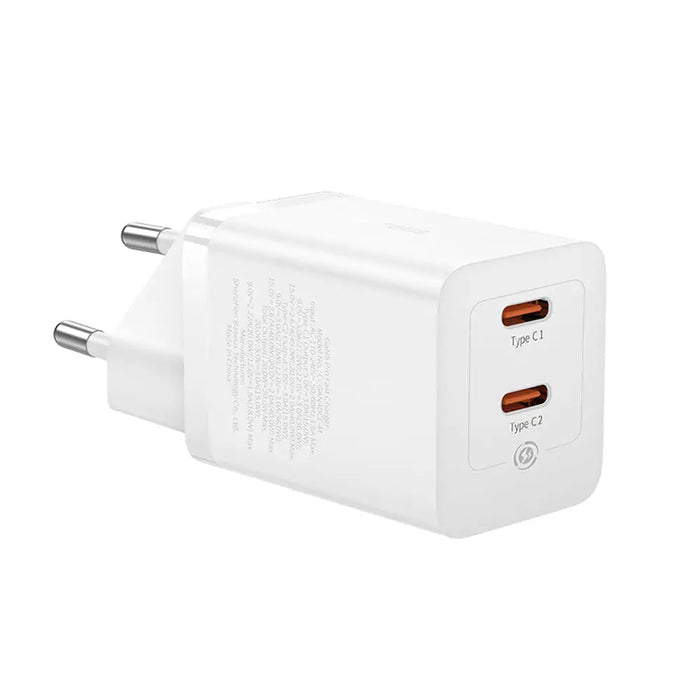 Зарядно за стена Baseus GaN5 Pro 40W 2xUSB-C - бяло