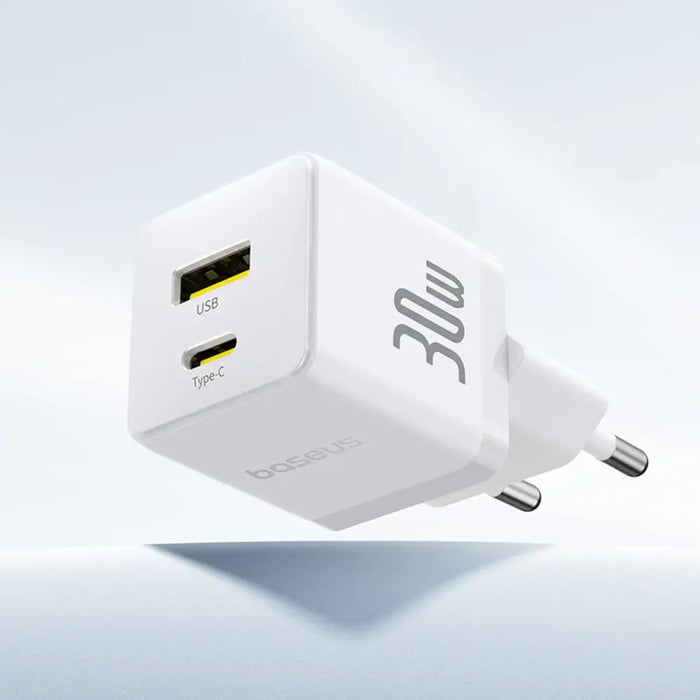 Зарядно за стена Baseus Palm 30W USB-C USB-A - бяло