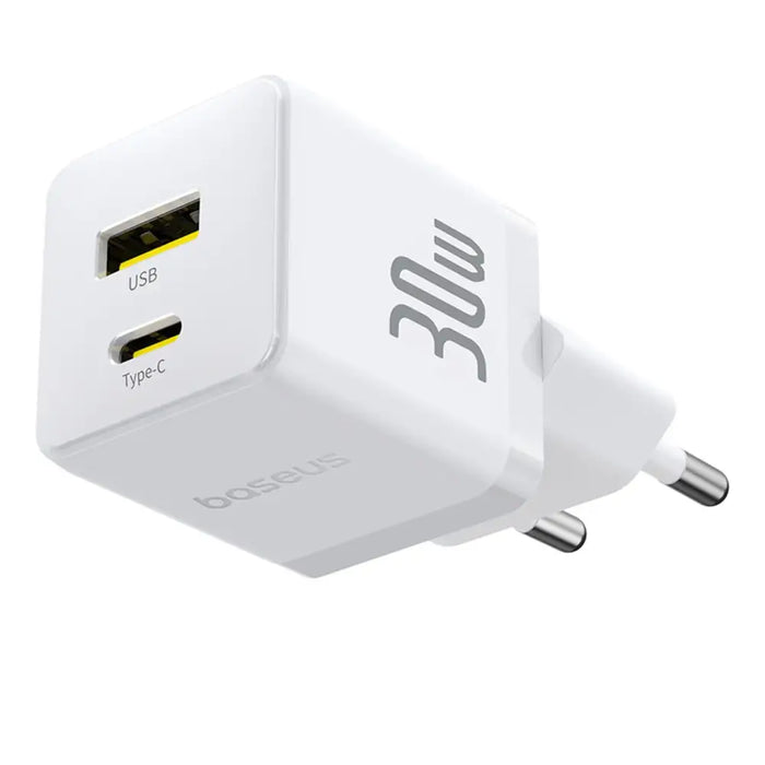 Зарядно за стена Baseus Palm 30W USB-C USB-A - бяло