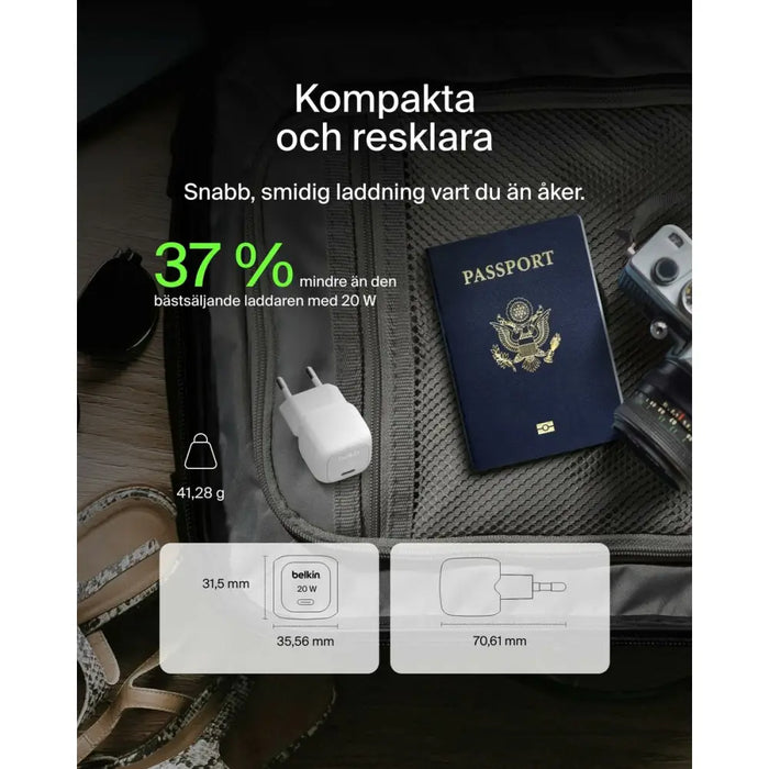 Зарядно за стена Belkin WCA009KQWH Бял 20 W