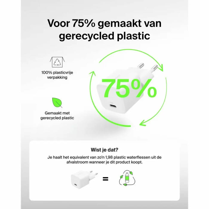 Зарядно за стена Belkin WCA012KQ1MWH-B6 Бял 25 W