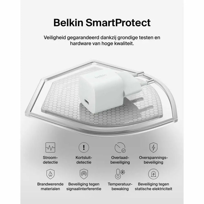 Зарядно за стена Belkin WCA012KQ1MWH-B6 Бял 25 W