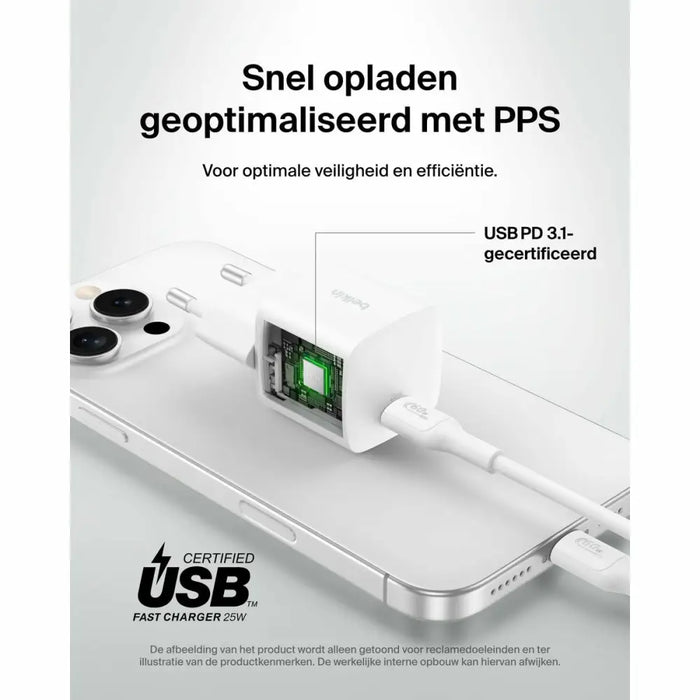 Зарядно за стена Belkin WCA012KQ1MWH-B6 Бял 25 W