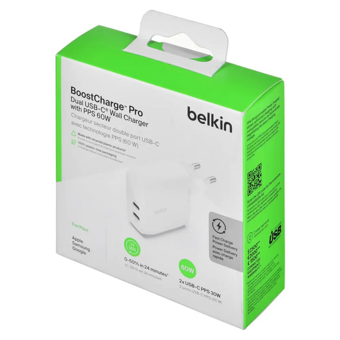 Зарядно за стена Belkin WCB010VFWH Бял 60 W