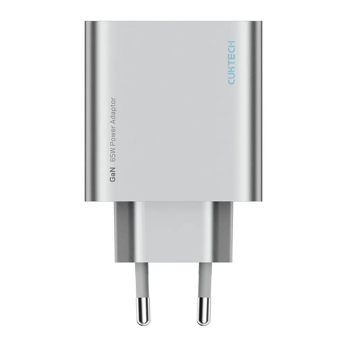 Зарядно за стена Cuktech 65W GaN 2xUSB-C 1xUSB-A - сиво