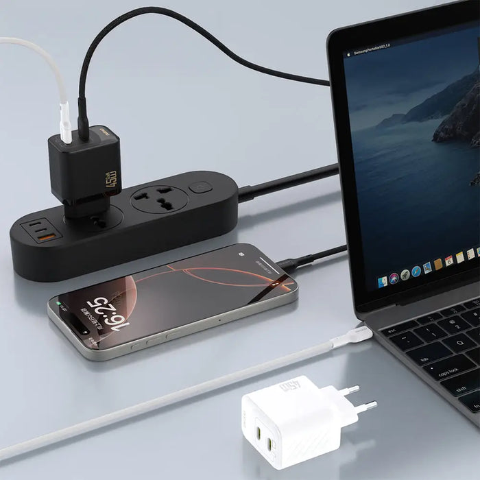 Зарядно за стена Dudao A28PCEU PD 45W GaN 2xUSB-C с USB-C