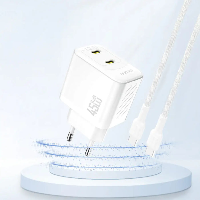 Зарядно за стена Dudao A28PEU PD 45W GaN 2xUSB - бяло