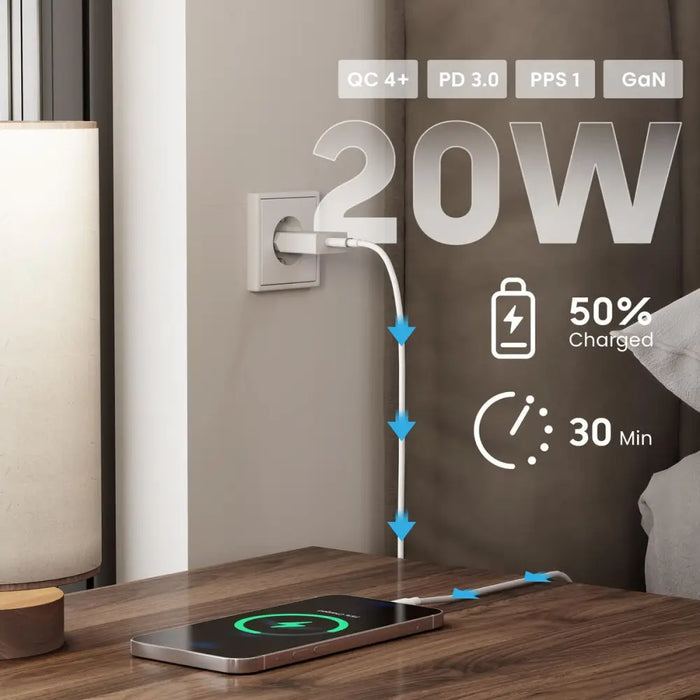 Зарядно за стена Ewent EW1310 Бял 20 W