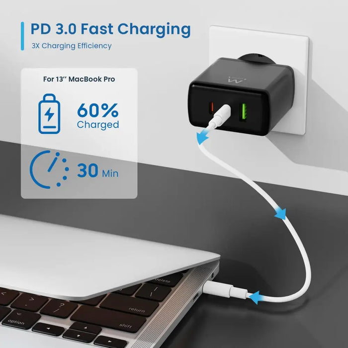 Зарядно за стена Ewent EW1331 Черен 65 W