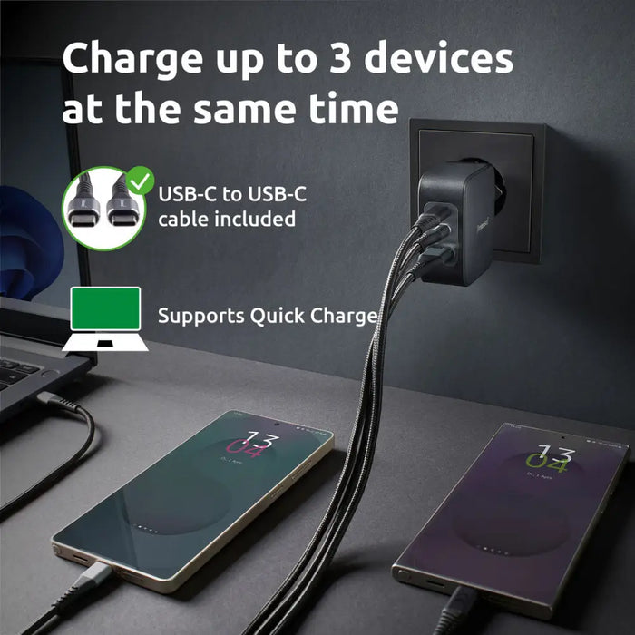 Зарядно за стена INTENSO GaN W100ACC Черен 100 W