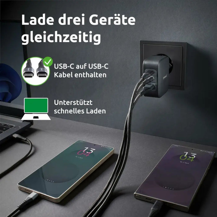 Зарядно за стена INTENSO GaN W100ACC Черен 100 W