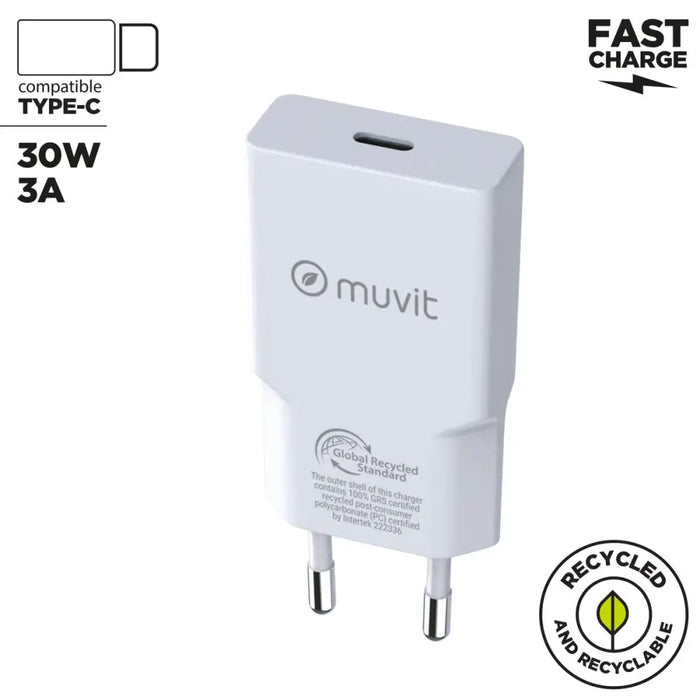 Зарядно за стена Muvit for Change HC-261 Бял