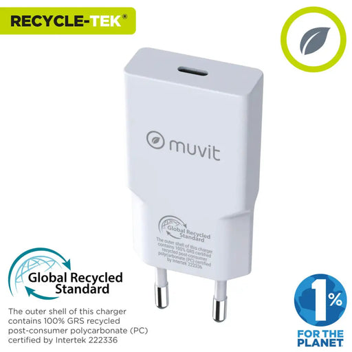 Зарядно за стена Muvit for Change HC-261 Бял