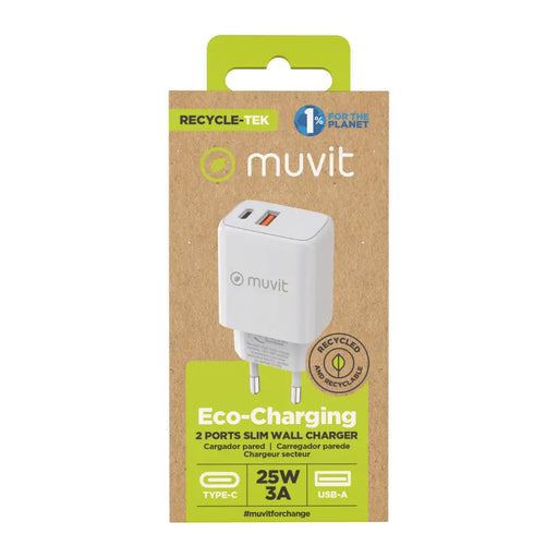 Зарядно за стена Muvit for Change MC-215 Бял 18 W 25 W